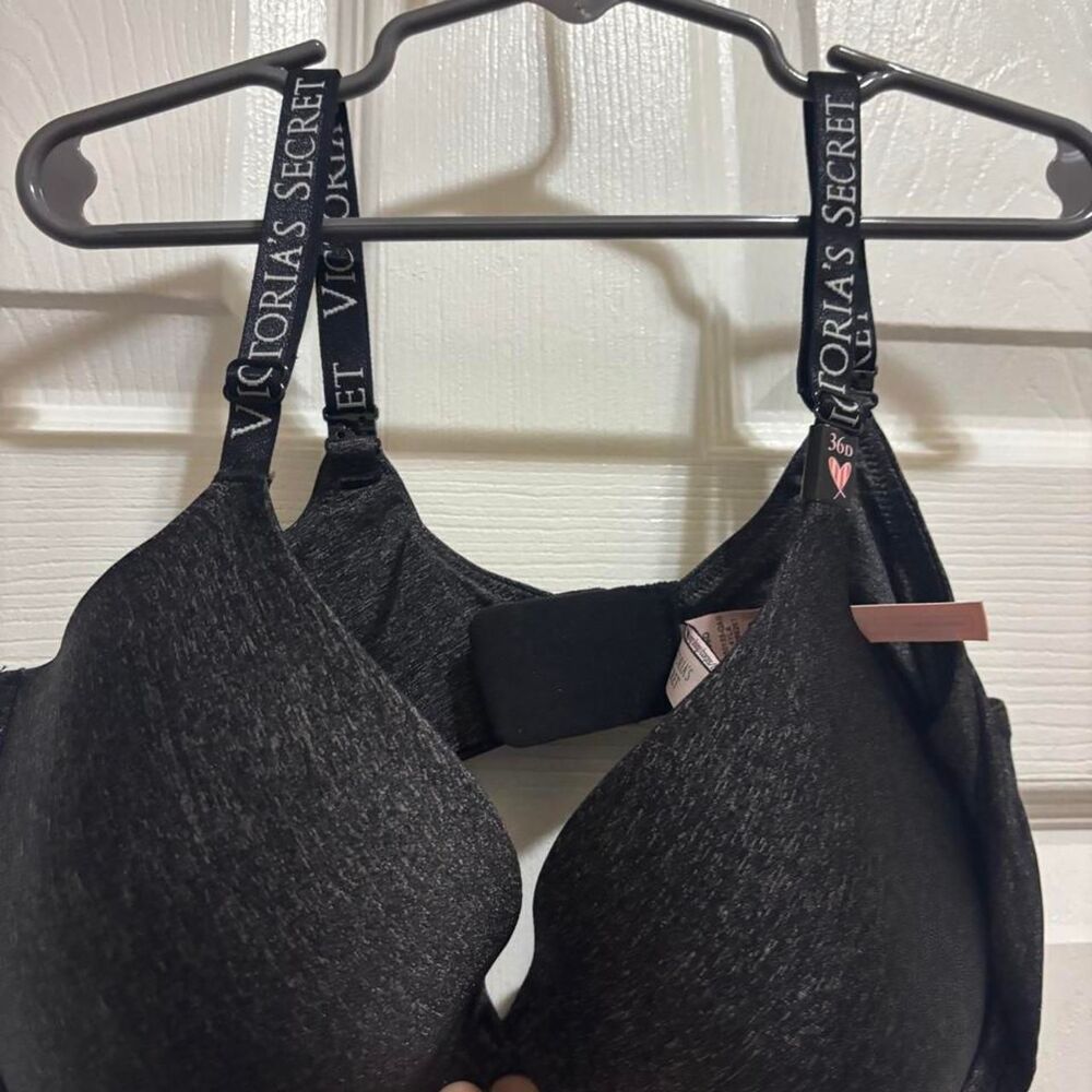 Victoria-s-secret Women's Black and Grey Bra